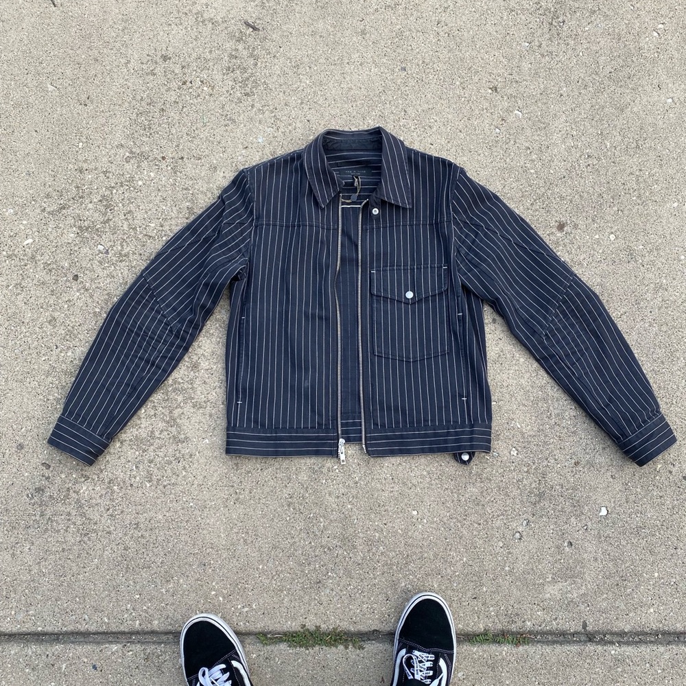 Sleek and cool looking rag and bone pin stripe jacket. Gently worn.